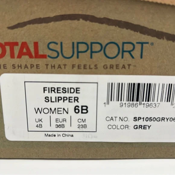 Total Support Orthotic Cozy Gray Slippers Women  Sz6 - Picture 7 of 7